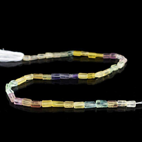 gemsmore:Amazing Natural Multicolor Fluorite Drilled Beads Strand