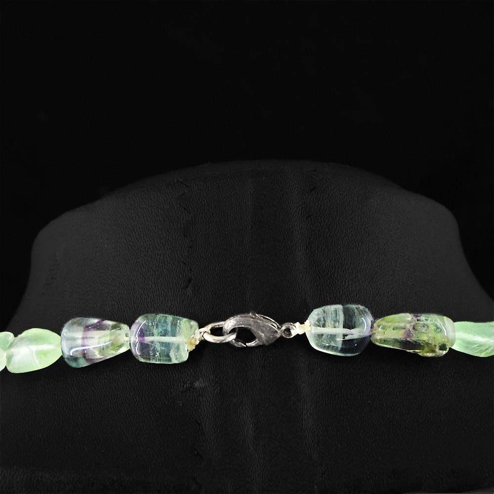 gemsmore:Amazing Natural Multicolor Fluorite Necklace Unheated Beads