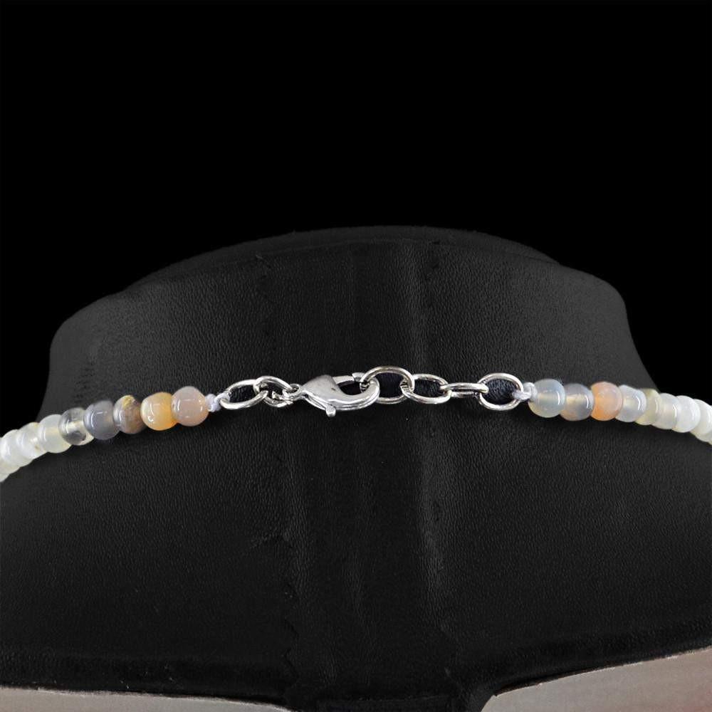 gemsmore:Amazing Natural Multicolor Moonstone Necklace Round Shape Beads