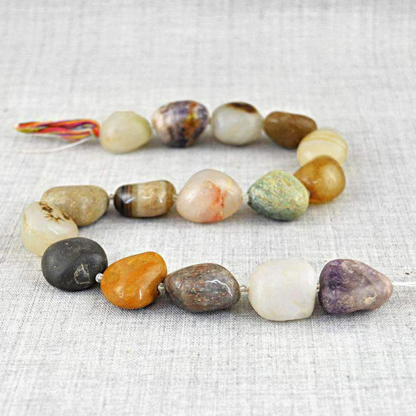 gemsmore:Amazing Natural Multicolor Multi Gemstone Beads Strand - Drilled