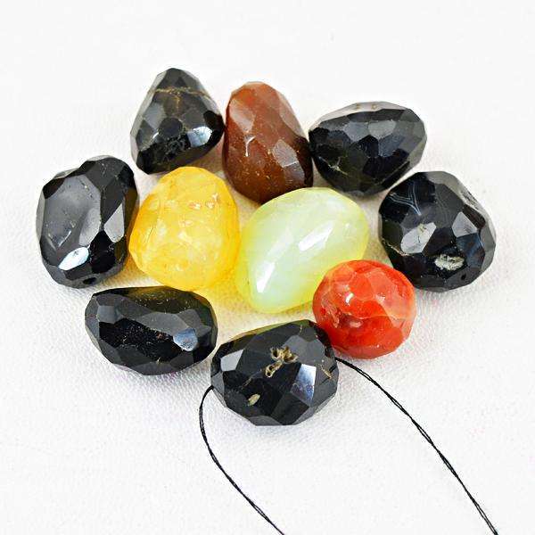 gemsmore:Amazing Natural Multicolor Onyx Drilled Beads Lot