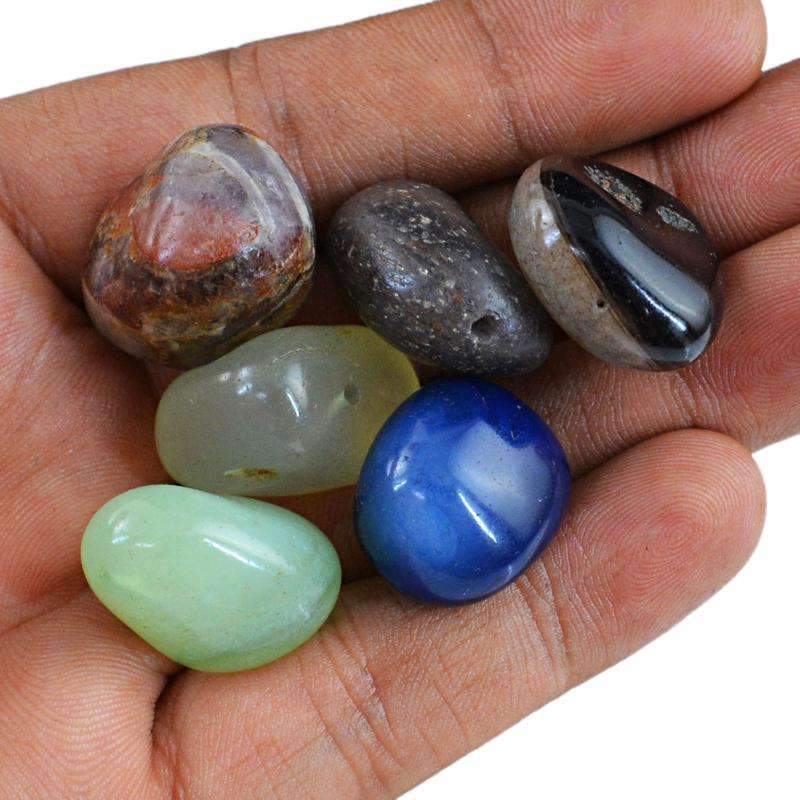gemsmore:Amazing Natural Multicolor Onyx Drilled Beads Lot