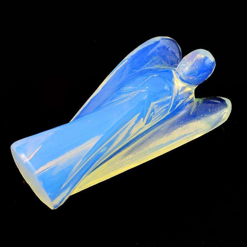 gemsmore:Amazing Natural Opalite Carved Healing Angel Gemstone