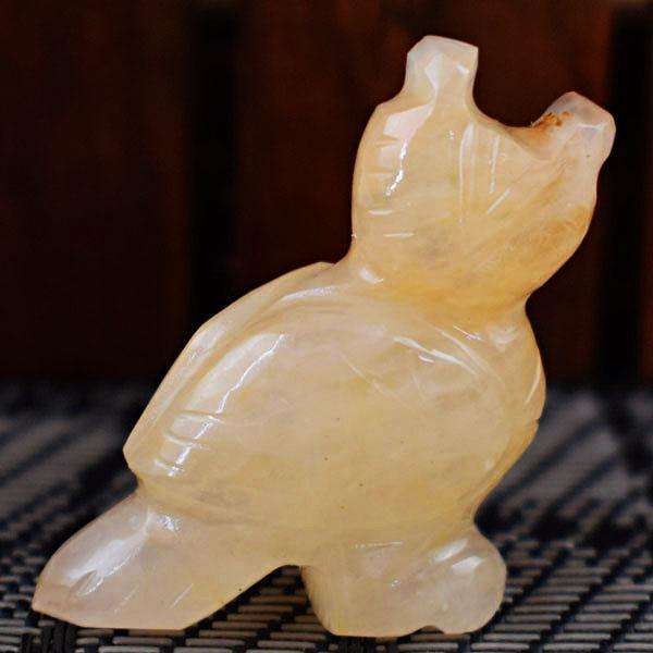 gemsmore:Amazing Natural Orange Aventurine Hand Carved Owl