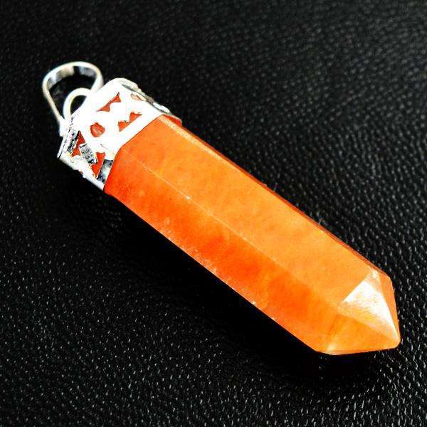 gemsmore:Amazing Natural Orange Aventurine Healing Point Pendant