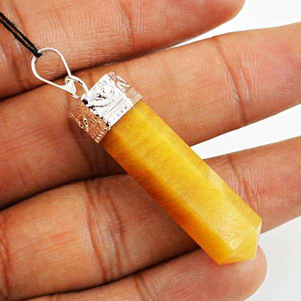 gemsmore:Amazing Natural Orange Aventurine Healing Point Pendant