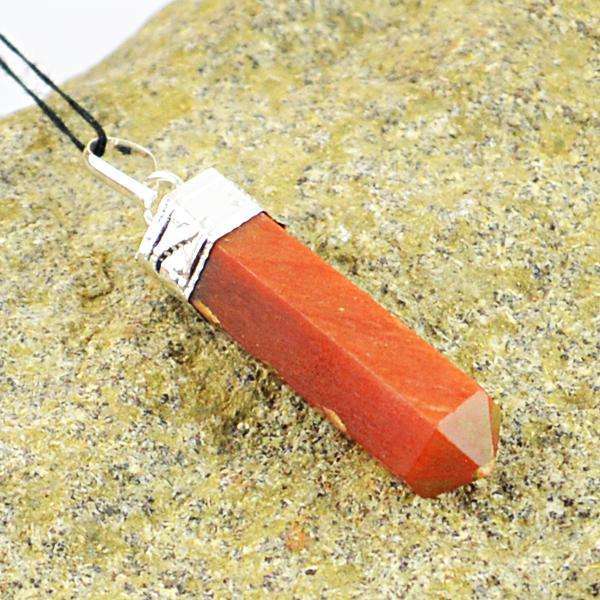 gemsmore:Amazing Natural Orange Aventurine Healing Point Pendant