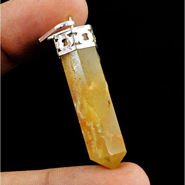 gemsmore:Amazing Natural Orange Aventurine Healing Point Pendant