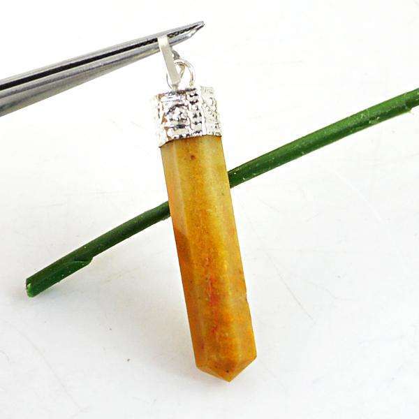 gemsmore:Amazing Natural Orange Aventurine Healing Point Pendant