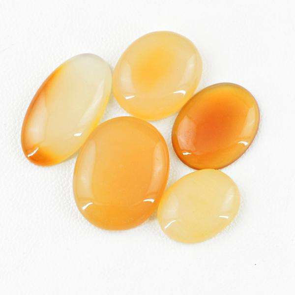 gemsmore:Amazing Natural Orange Onyx Oval Shape Untreated Loose Gemstone Lot
