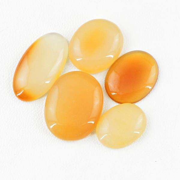 gemsmore:Amazing Natural Orange Onyx Oval Shape Untreated Loose Gemstone Lot
