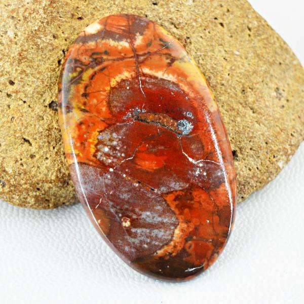 gemsmore:Amazing Natural Oval Shape Bird Eye Jasper Untreated Loose Gemstone