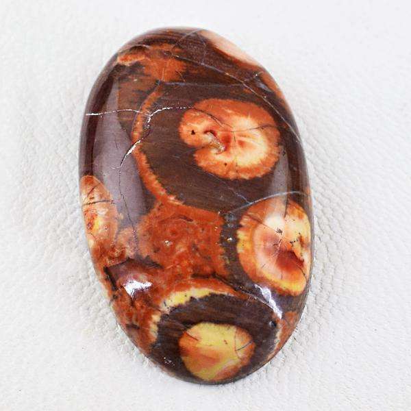 gemsmore:Amazing Natural Oval Shape Bird Eye Jasper Untreated Loose Gemstone