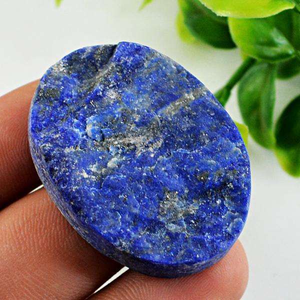gemsmore:Amazing Natural Oval Shape Blue Lapis Lazuli Druzy Untreated Loose Gemstone