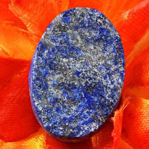 gemsmore:Amazing Natural Oval Shape Blue Lapis Lazuli Druzy Untreated Loose Gemstone