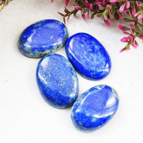 gemsmore:Amazing Natural Oval Shape Blue Lapis Lazuli Untreated Loose Gemstone Lot