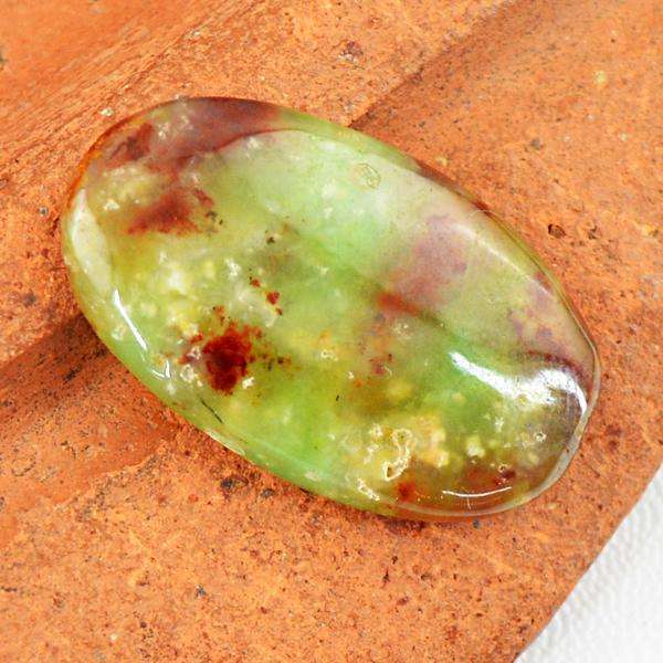 gemsmore:Amazing Natural Oval Shape Chrysoprase Untreated Loose Gemstone