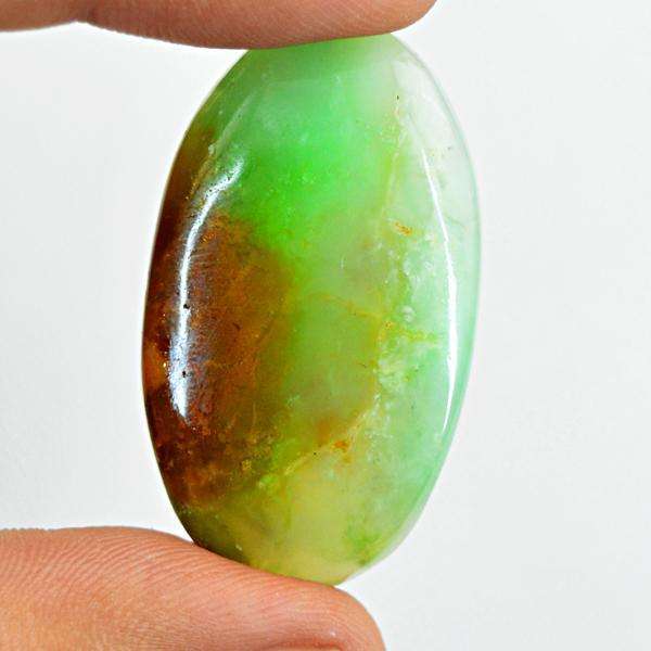 gemsmore:Amazing Natural Oval Shape Chrysoprase Untreated Loose Gemstone