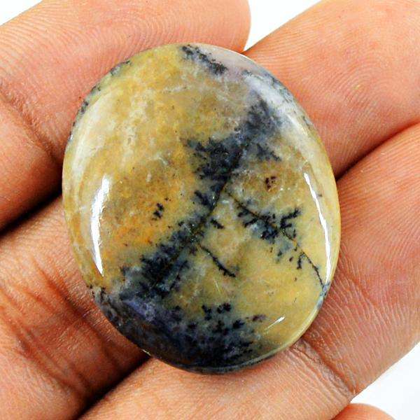 gemsmore:Amazing Natural Oval Shape Dendrite Opal Untreated Loose Gemstone