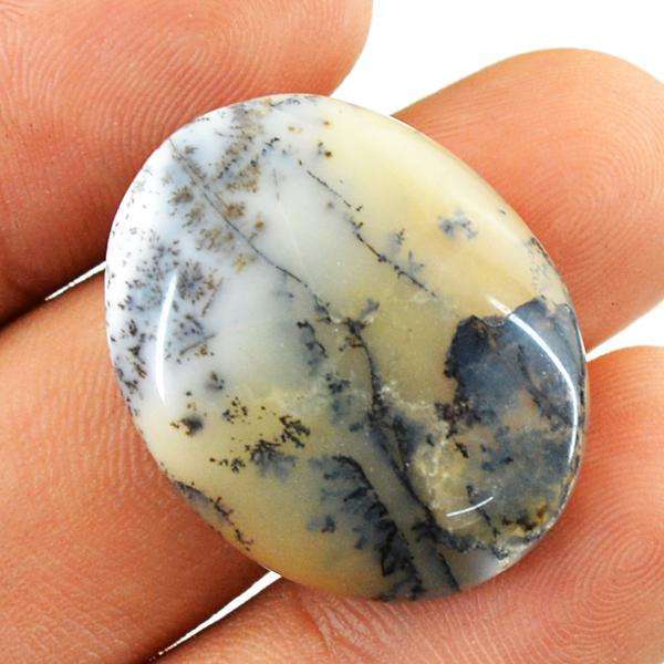 gemsmore:Amazing Natural Oval Shape Dendrite Opal Untreated Loose Gemstone