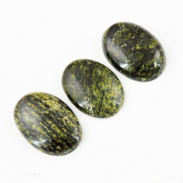 gemsmore:Amazing Natural Oval Shape Forest Green Jasper Loose Gemstone Lot