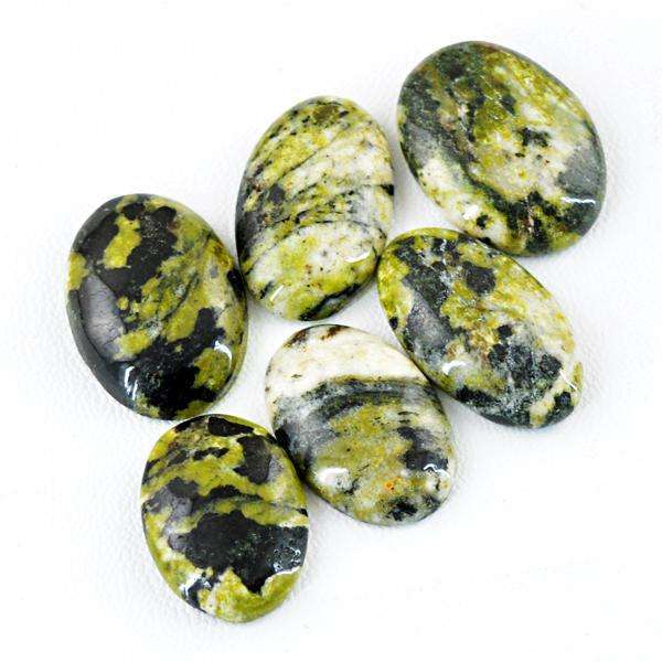 gemsmore:Amazing Natural Oval Shape Forest Green Jasper Untreated Loose Gemstone Lot