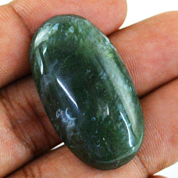 gemsmore:Amazing Natural Oval Shape Green Moss Agate Untreated  Loose Gemstone
