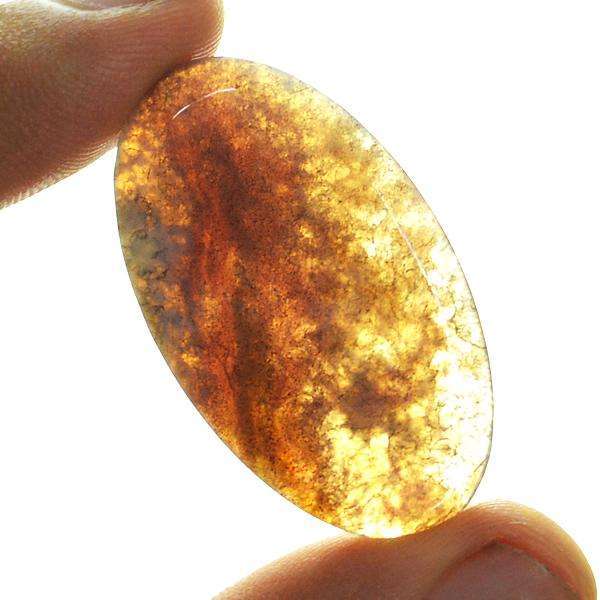 gemsmore:Amazing Natural Oval Shape Moss Agate Loose Gemstone