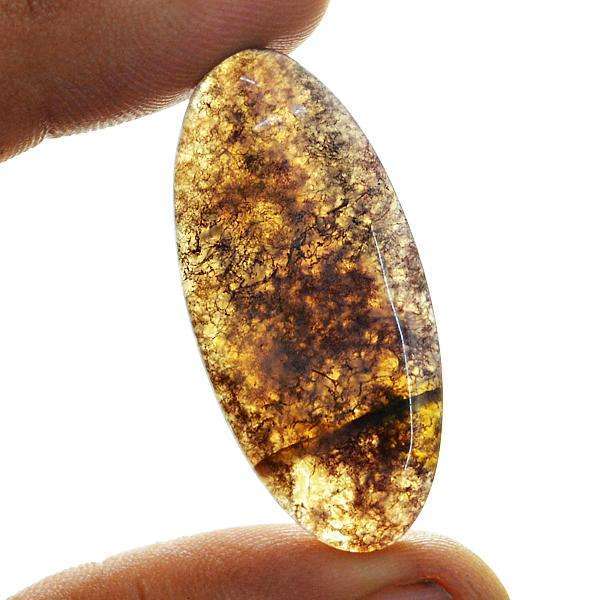 gemsmore:Amazing Natural Oval Shape Moss Agate Loose Gemstone