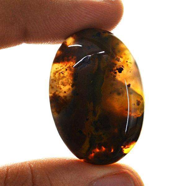 gemsmore:Amazing Natural Oval Shape Multicolor Moss Agate Loose Gemstone