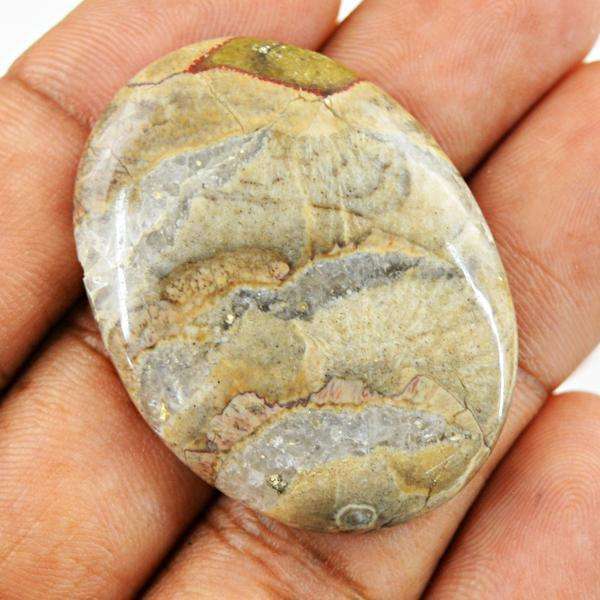 gemsmore:Amazing Natural Oval Shape Mushroom Rhyolite Loose Gemstone