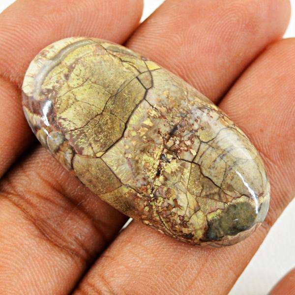 gemsmore:Amazing Natural Oval Shape Mushroom Rhyolite Loose Gemstone