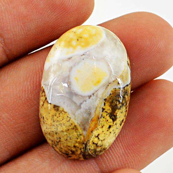 gemsmore:Amazing Natural Oval Shape Ocean Jasper Untreated Loose Gemstone