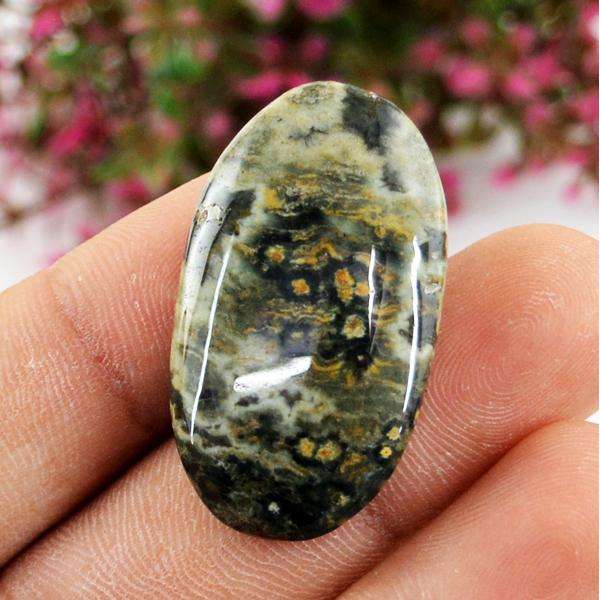 gemsmore:Amazing Natural Oval Shape Ocean Jasper Untreated Loose Gemstone