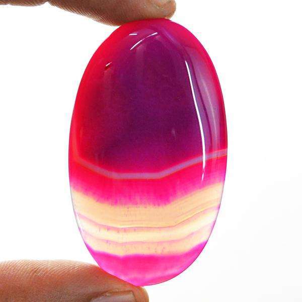 gemsmore:Amazing Natural Oval Shape Pink Onyx Loose Gemstone