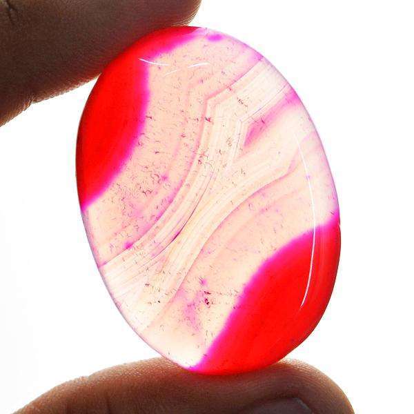 gemsmore:Amazing Natural Oval Shape Pink Onyx Loose Gemstone