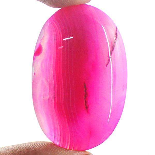 gemsmore:Amazing Natural Oval Shape Pink Onyx Loose Gemstone