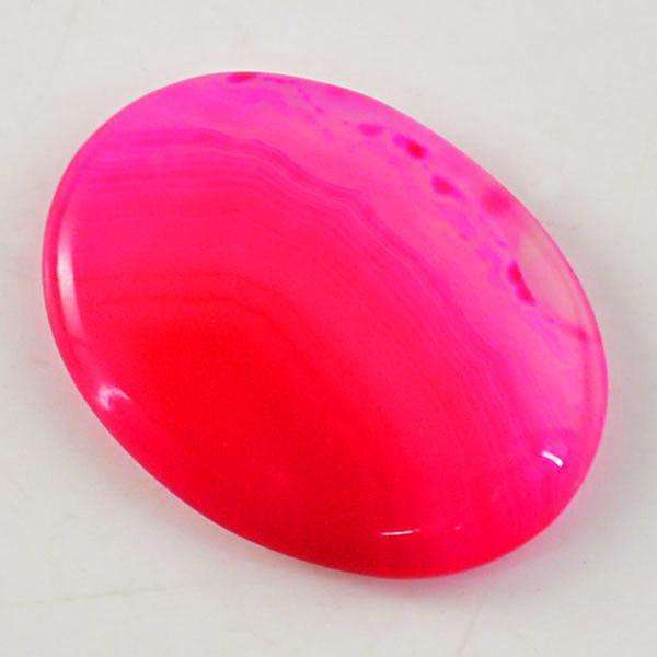 gemsmore:Amazing Natural Oval Shape Pink Onyx Untreated Loose Gemstone