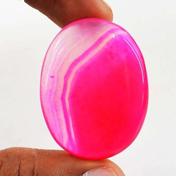 gemsmore:Amazing Natural Oval Shape Pink Onyx Untreated Loose Gemstone