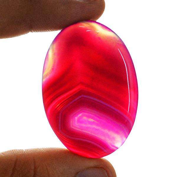 gemsmore:Amazing Natural Oval Shape Pink Onyx Untreated Loose Gemstone