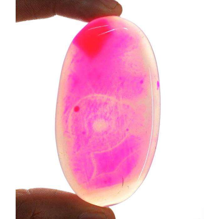 gemsmore:Amazing Natural Oval Shape Pink Onyx Untreated Loose Gemstone