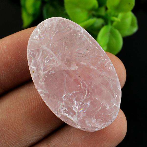 gemsmore:Amazing Natural Oval Shape Pink Rose Quartz Druzy Untreated Loose Gemstone
