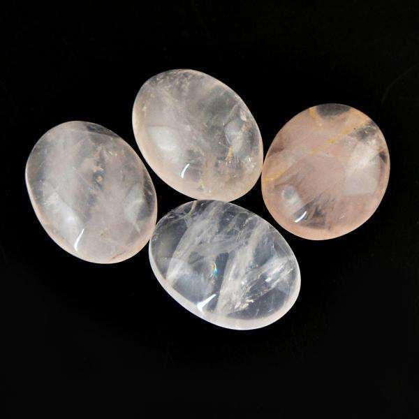 gemsmore:Amazing Natural Oval Shape Pink Rose Quartz Loose Gemstone Lot