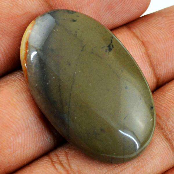 gemsmore:Amazing Natural Oval Shape Polygram Jasper Untreated Loose Gemstone