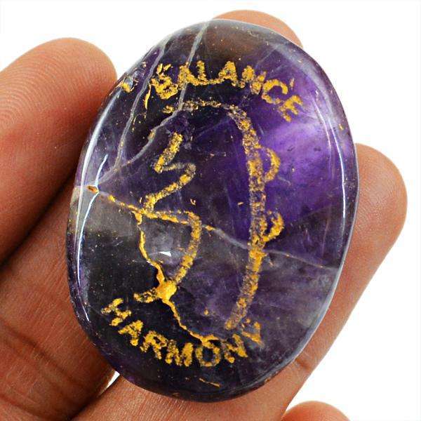 gemsmore:Amazing Natural Oval Shape Purple Amethyst Healing Loose Gemstone