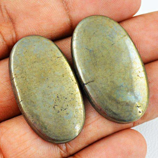 gemsmore:Amazing Natural Oval Shape Pyrite Untreated Loose Gemstone Lot