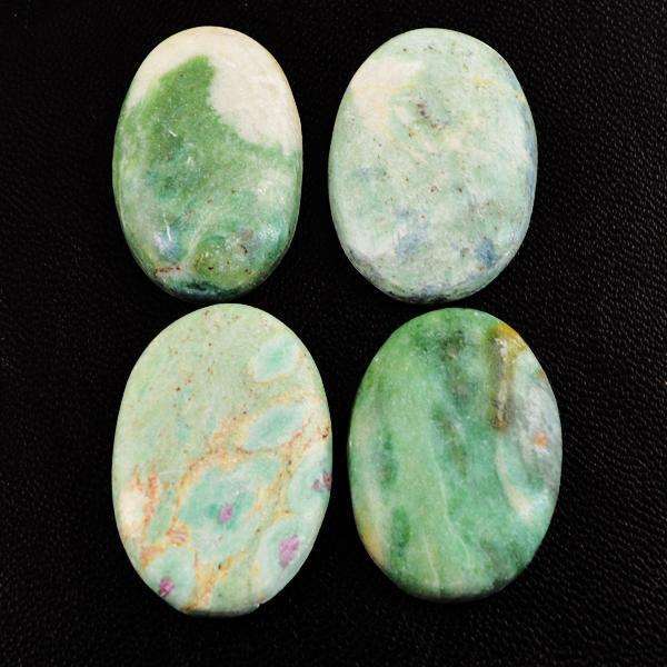 gemsmore:Amazing Natural Oval Shape Ruby Zoisite Loose Gemstone Lot