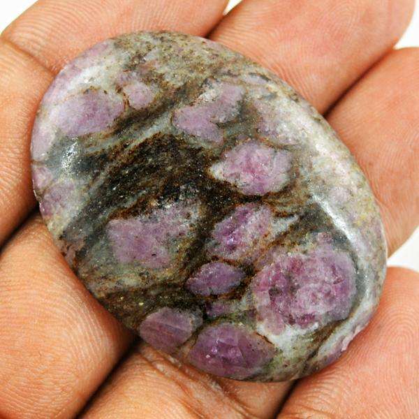 gemsmore:Amazing Natural Oval Shape Ruby Zoisite Untreated Loose Gemstone