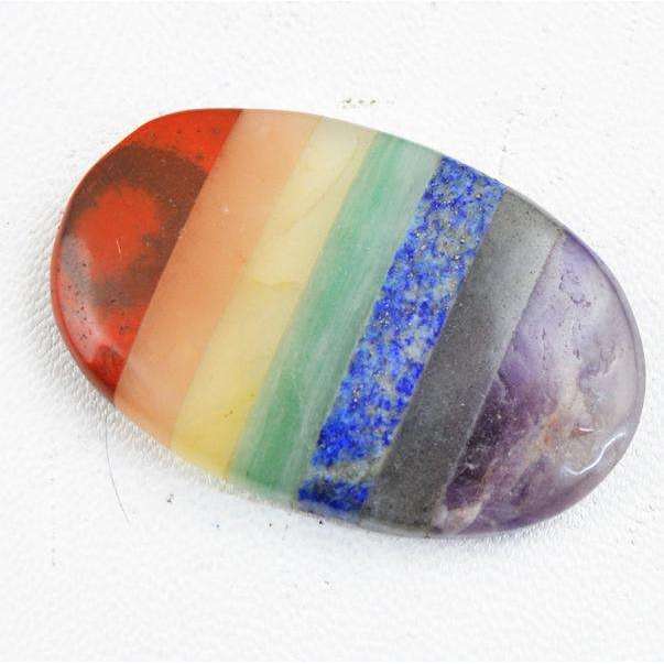 gemsmore:Amazing Natural Oval Shape Seven Chakra Loose Gemstone