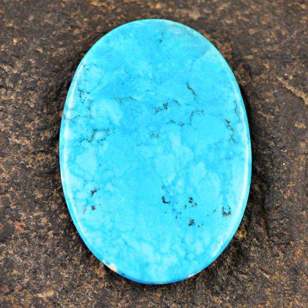 gemsmore:Amazing Natural Oval Shape Turquoise Untreated Loose Gemstone